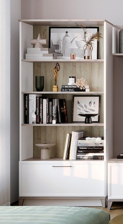 Aurelio 2 (гостиная) Шкаф МЦН (модуль 167), Белый-Блеквуд Сатиновый от компании Мебельвозов в Нижнем Новгороде