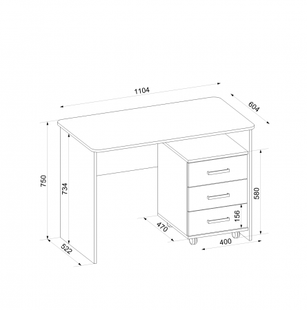 Стол письменный Сити 51 и тумба 62 от магазина Мебельвозов в Нижнем Новгороде