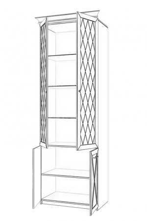 Шкаф двухдверный со стеклом Бэль (задняя стенка зеркало) от Mebelvozov в Нижнем Новгороде