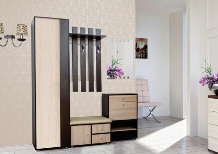 Модульная прихожая "Мини-Лайт" (венге/ясень) вариант 6 от магазина Мебельвозов в Нижнем Новгороде