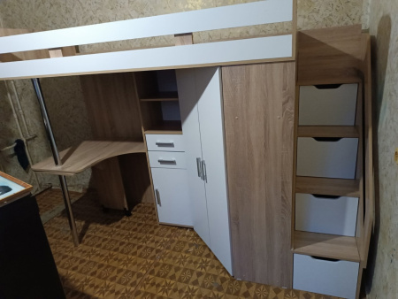 Кровать-чердак Карамель 77-03 (Дуб сонома/белый) детальное изображение от магазина mebelvozov.ru в Нижнем Новгороде