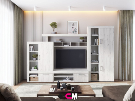 Гостиная Гранд (ДУБ КРАФТ БЕЛЫЙ) Комплект 1 от интернет магазина Mebelvozov в Нижнем Новгороде