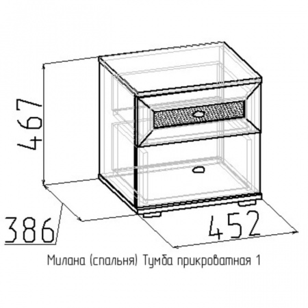 Тумба прикроватная 1 Милана (Орех) от магазина Мебельвозов в Нижнем Новгороде