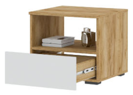 ХЕЛЕН ТБ 01 Тумба прикроватная (БЕЛЫЙ/ДУБ КРАФТ ЗОЛОТО) от магазина Мебельвозов в Нижнем Новгороде