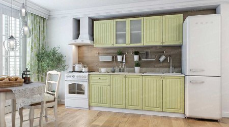 Кухонный гарнитур Хозяюшка 2,0м (белый/фисташка) от магазина Мебельвозов в Нижнем Новгороде