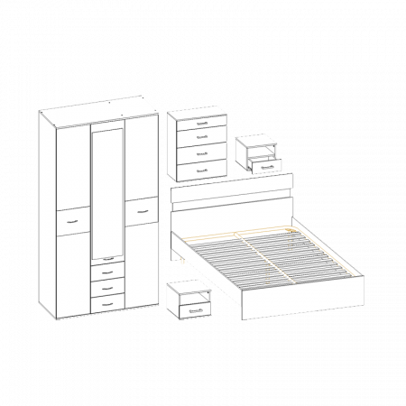 Модульная спальня Сити Компановка 1 от магазина Мебельвозов в Нижнем Новгороде