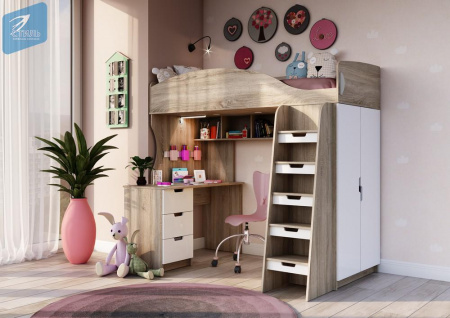 Кровать-чердак СЭНДИ КР-111 детальное изображение от магазина mebelvozov.ru в Нижнем Новгороде