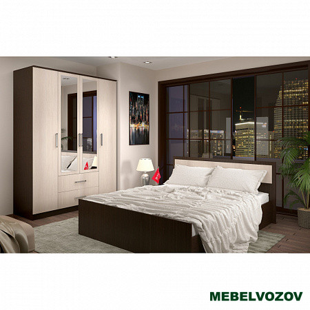 Модульная спальня «Фиеста». Компоновка 1 (Венге) от магазина Мебельвозов в Нижнем Новгороде