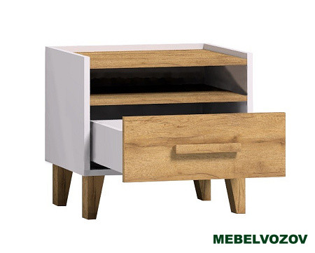 Тумба прикроватная Айрис 41 (белый/дуб золотистый) от магазина Мебельвозов в Нижнем Новгороде