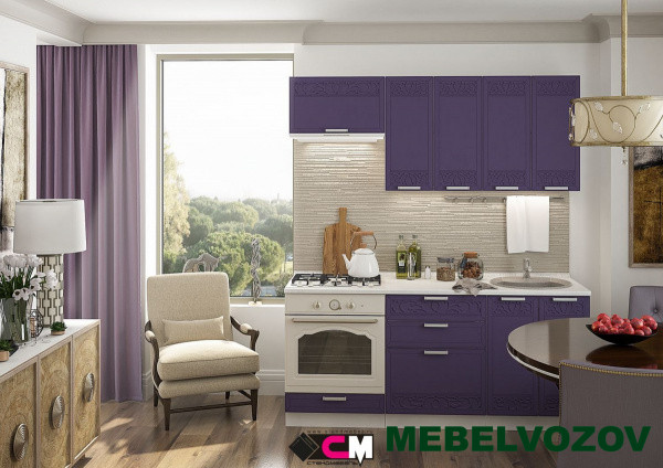 Кухонный гарнитур Кремона 1800 (орхидея) H=720 от магазина Мебельвозов в Нижнем Новгороде