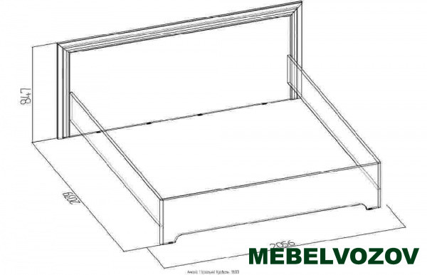 Кровать двуспальная 1600 Анкона 2. без основания, без матраса (Дуб Отбеленный) от магазина Мебельвозов в Нижнем Новгороде