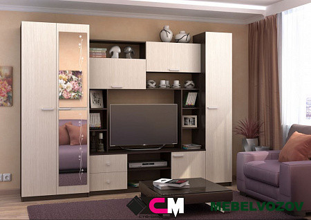 Стенка в гостиную Марта М (венге/дуб) от интернет магазина Mebelvozov в Нижнем Новгороде