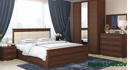 Шкаф трехстворчатый ЛШ-24 Ливорно (орех донской) от компании Мебельвозов в Нижнем Новгороде