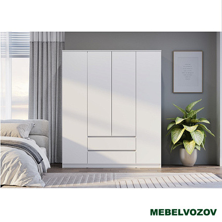 Шкаф 4-х створчатый "Симпл" ШК-13 Белый от компании Мебельвозов в Нижнем Новгороде