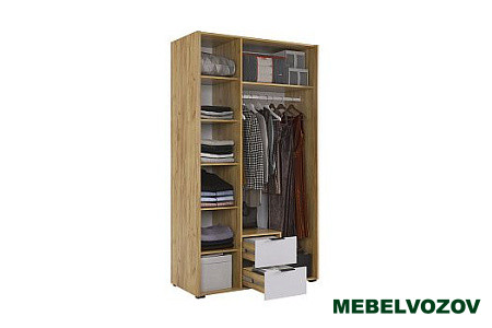 Адам Шкаф трехдверный (дуб крафт золотой/белое дерево) от компании Мебельвозов в Нижнем Новгороде