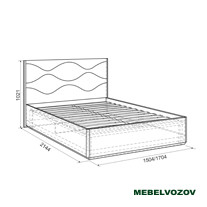 Кровать с подъемным механизмом 1.4 Люкс Зара (Дуб сонома/Белый)		 от магазина Мебельвозов в Нижнем Новгороде