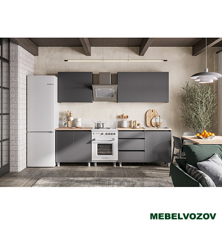 Кухонный гарнитур Денвер 2 м (графит серый/сонома) от магазина Мебельвозов в Нижнем Новгороде