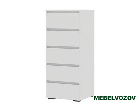 ХЕЛЕН КМ 03 Комод 502 5 ящиков (БЕЛЫЙ) от магазина Мебельвозов в Нижнем Новгороде