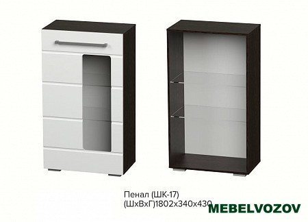 Пенал ШК-17 Милан (Венге/Белый глянец) от компании Мебельвозов в Нижнем Новгороде