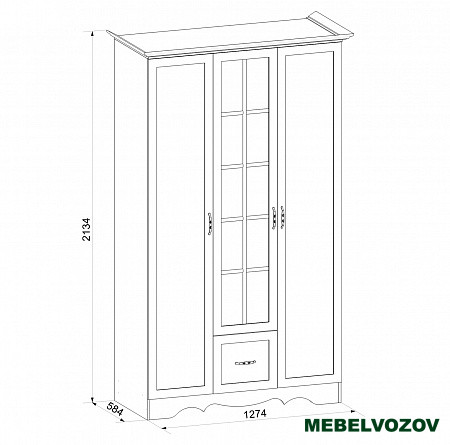 Шкаф трехдверный в спальню Латте 3 от компании Мебельвозов в Нижнем Новгороде