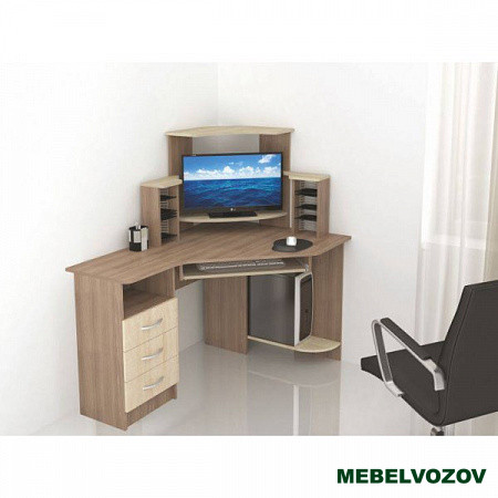 Компьютерный стол Грета-7 ясень шимо/дуб сонома от магазина Мебельвозов в Нижнем Новгороде