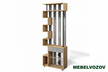 Вешалка в Прихожую "Мини-Лайт" МЛ-1 (ателье светлое/дуб золотой крафт) от магазина Мебельвозов в Нижнем Новгороде