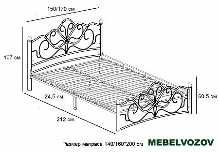 Кровать ВЕНЕРА-1 1400 (белая) от магазина Мебельвозов в Нижнем Новгороде
