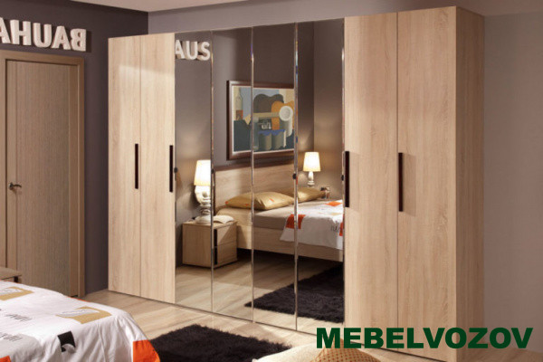Шкаф с зеркалом для одежды Bauhaus 8  от компании Мебельвозов в Нижнем Новгороде