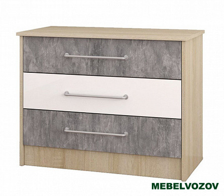 Комод Колибри Лофт (дуб сонома/ателье светлое+акрил белый) от магазина Мебельвозов в Нижнем Новгороде