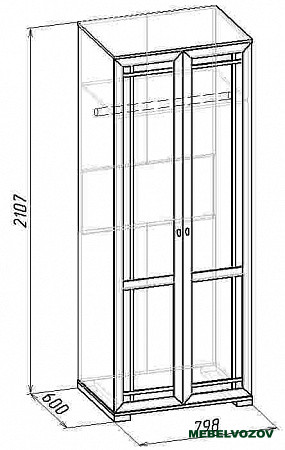Шкаф распашной Sherlock12 для одежды (Орех Шоколадный) от компании Мебельвозов в Нижнем Новгороде