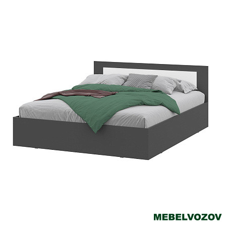 Кровать с основанием Лайт Дольче 160х200 (Графит/Белый) от магазина Мебельвозов в Нижнем Новгороде