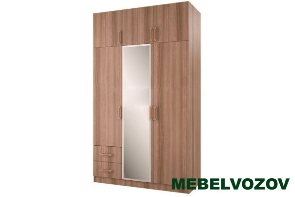 Шкаф распашной 3-х створчатый с ящиками Ясень шимо  от компании Мебельвозов в Нижнем Новгороде