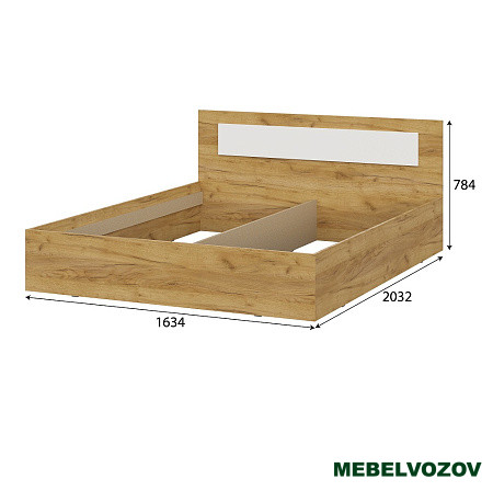 Кровать с основанием Лайт Дольче 160х200 (Дуб Золотой/Белый) от магазина Мебельвозов в Нижнем Новгороде