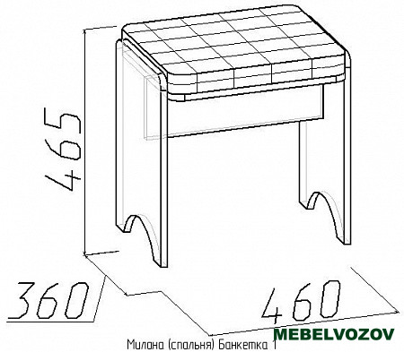 Банкетка1 Милана (Орех) от магазина Мебельвозов в Нижнем Новгороде