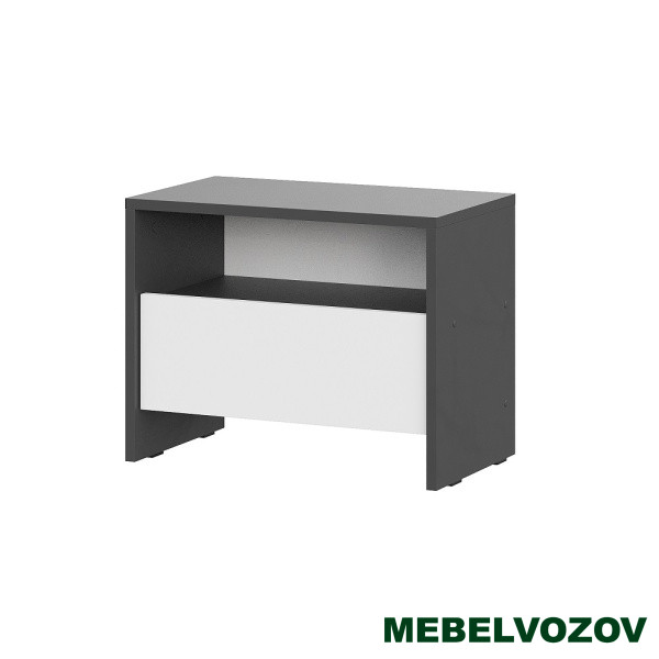 Тумба прикроватная Дольче (Графит, Белый) от магазина Мебельвозов в Нижнем Новгороде