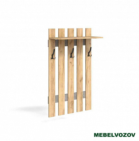 Вешалка в прихожую "Мини-Лайт" МЛ-3 (ателье светлое/дуб золотой крафт) от магазина Мебельвозов в Нижнем Новгороде