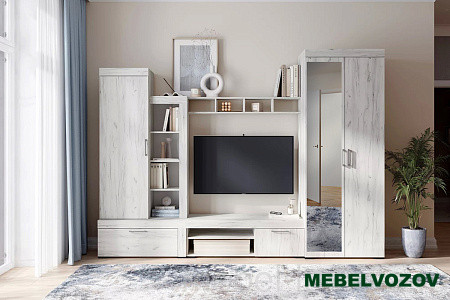 Гостиная Гранд (ДУБ КРАФТ БЕЛЫЙ) Комплект 2 от интернет магазина Mebelvozov в Нижнем Новгороде
