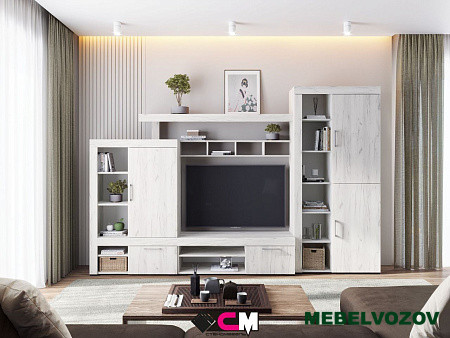 Гостиная Гранд (ДУБ КРАФТ БЕЛЫЙ) Комплект 1 от интернет магазина Mebelvozov в Нижнем Новгороде