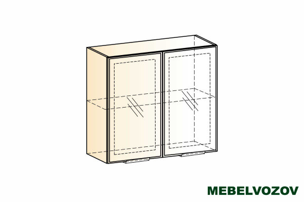 Стоун шкаф навесной L800 H720 2 дв.рам. фото от Мебельвозов в Нижнем Новгороде