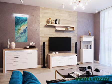 Гостиная Люмен. Комплект 1 (белый глянец) от Mebelvozov в Нижнем Новгороде