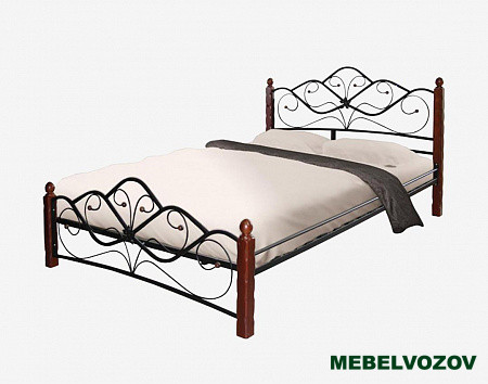 Кровать ВЕНЕРА-1 1400 (чёрный/махагон) от магазина Мебельвозов в Нижнем Новгороде