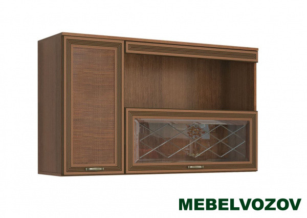 Полка навесная ЛН-4 Ливорно (орех донской) фото от Мебельвозов в Нижнем Новгороде