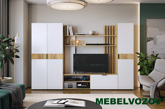 Гостиная Бери К2 (дуб крафт золотой/белое дерево) от Mebelvozov в Нижнем Новгороде