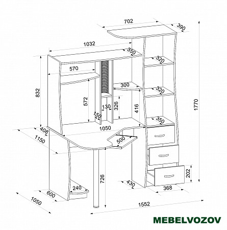 Стол компьютерный Интел-9 (Ясень Шимо темный/ светлый) от магазина Мебельвозов в Нижнем Новгороде