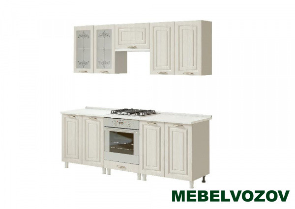 Белый кухонный гарнитур Прованс 2 Компоновка 4 от магазина Мебельвозов в Нижнем Новгороде