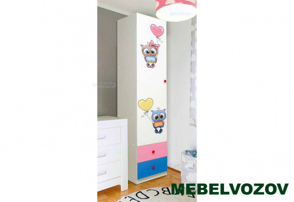 Шкаф 1-но дверный с ящиками и фотопечатью "Совята" 1.1 детальное изображение от магазина mebelvozov.ru в Нижнем Новгороде
