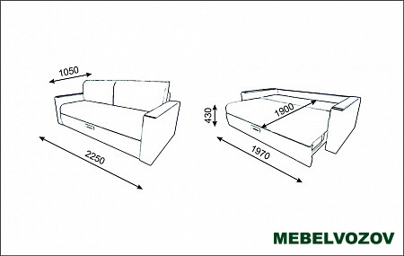 Мягкий диван Канзас-7 от магазина Мебельвозов в Нижнем Новгороде