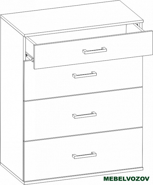 Комод Next 40-2(Дуб Сонома/Белая Аляска) от магазина Мебельвозов в Нижнем Новгороде