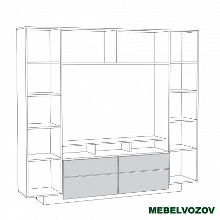 Стенка в гостиную Румба (белый глянец) от интернет магазина Mebelvozov в Нижнем Новгороде