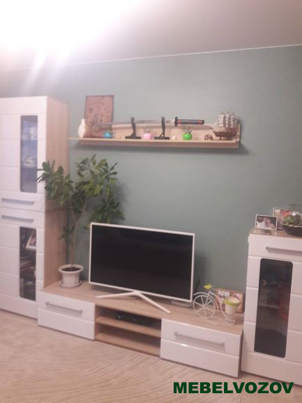 Гостиная Милан Комплект 2 (Дуб Сонома/Белый глянец) от Mebelvozov в Нижнем Новгороде